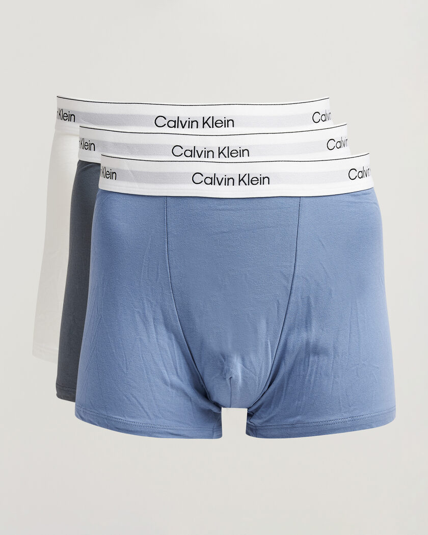 Calvin Klein 3-Pack Icon Cotton Stretch Relaxed Trunk Grey/Blue/White – Mehrfarbig