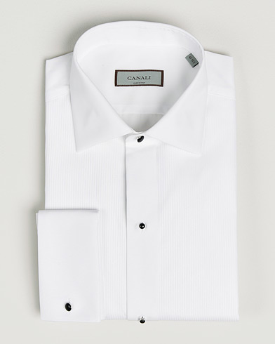 Canali Classic Black Studs Tuxedo Shirt White – Weiß