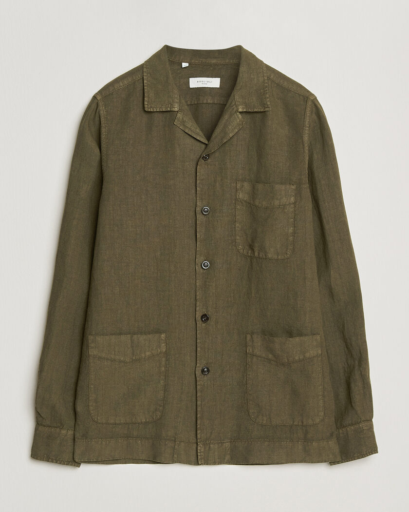 Boglioli Linen Painter Jacket Military – Grün
