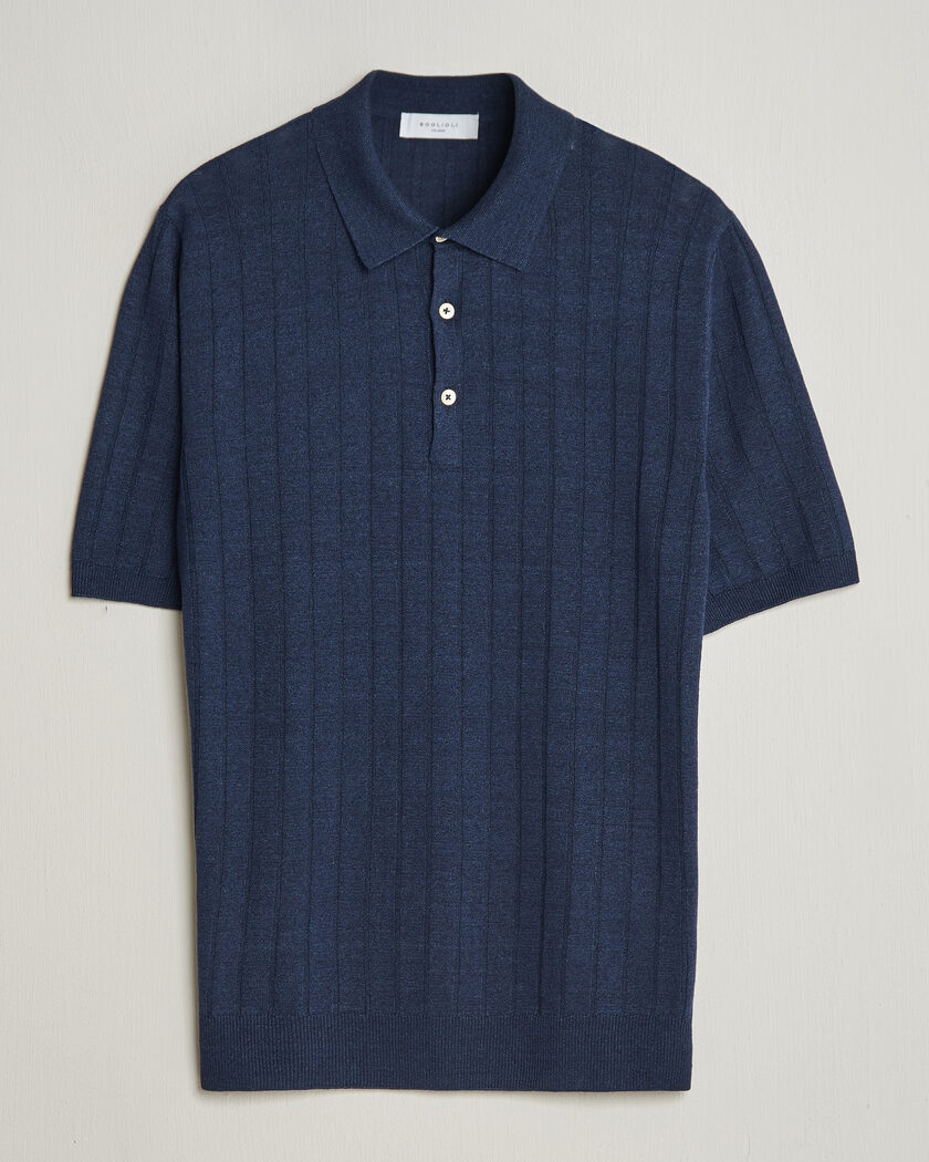 Brunello Cucinelli Short Sleeve Logo Polo Dark Blue bei Care of Carl