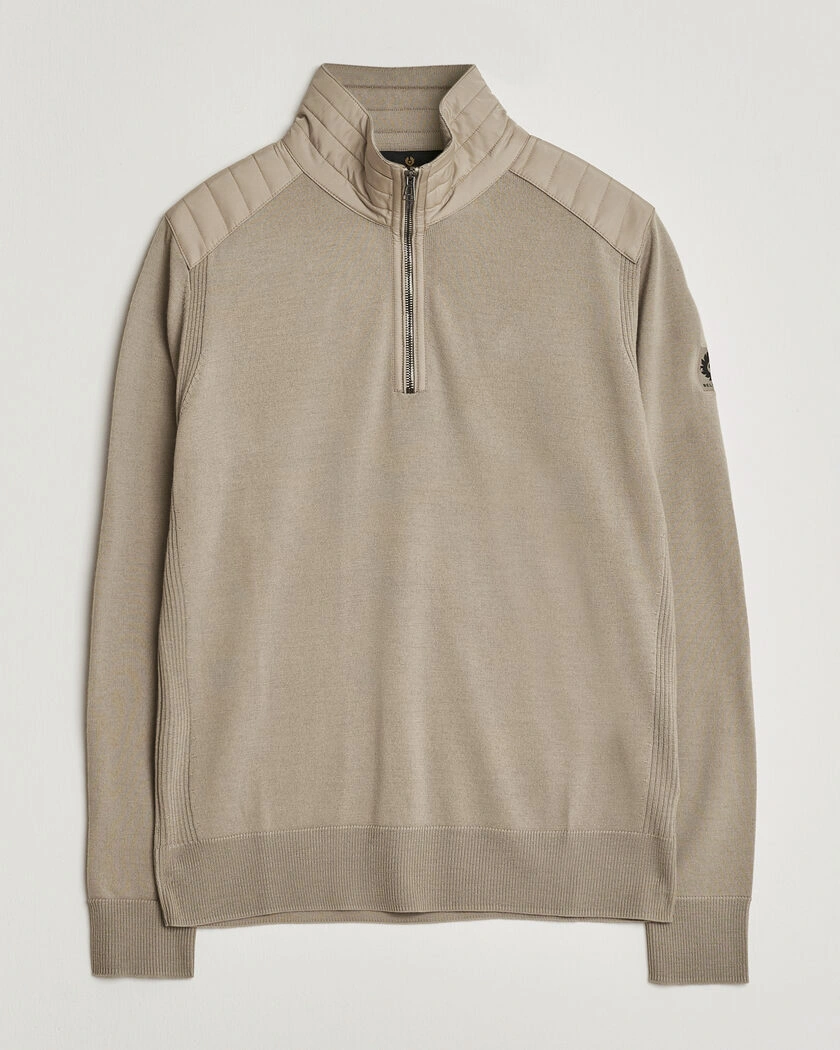 Belstaff Klimington Knitted Half Zip Dark Sand – Beige
