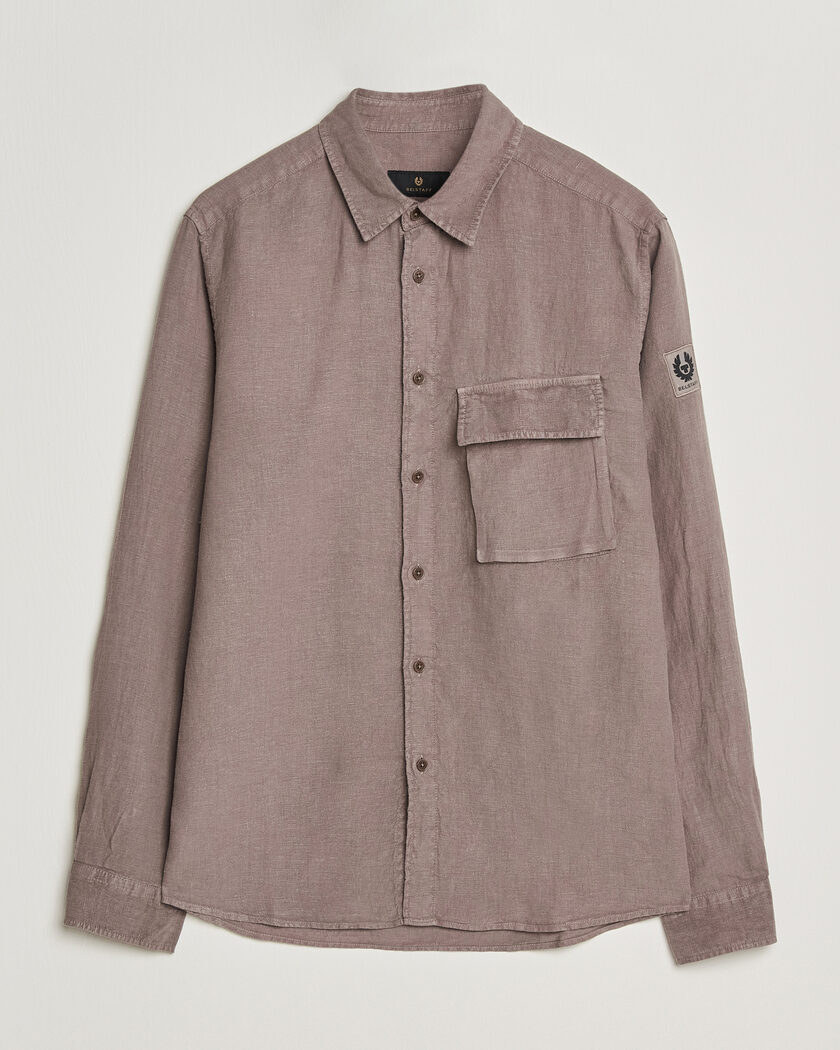 Belstaff Scale Linen Shirt Asphalt – Braun