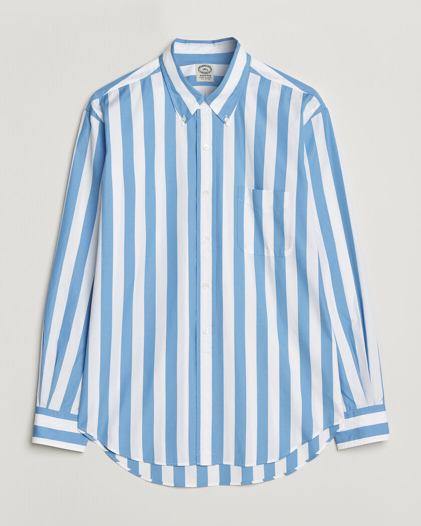 Kamakura Shirts Vintage Ivy Button Down Shirt Bold Blue Stripe – Blau