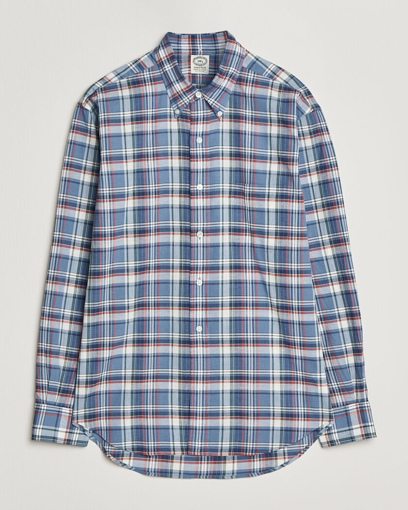 Kamakura Shirts Vintage Ivy Button Down Shirt Blue Madras – Blau