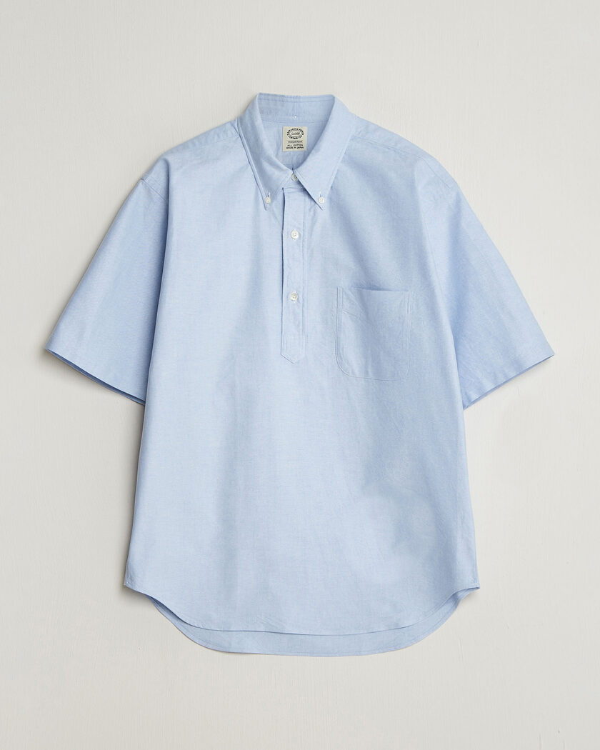 Kamakura Shirts Vintage Ivy Half Sleeve Oxford Popover Light Blue – Blau