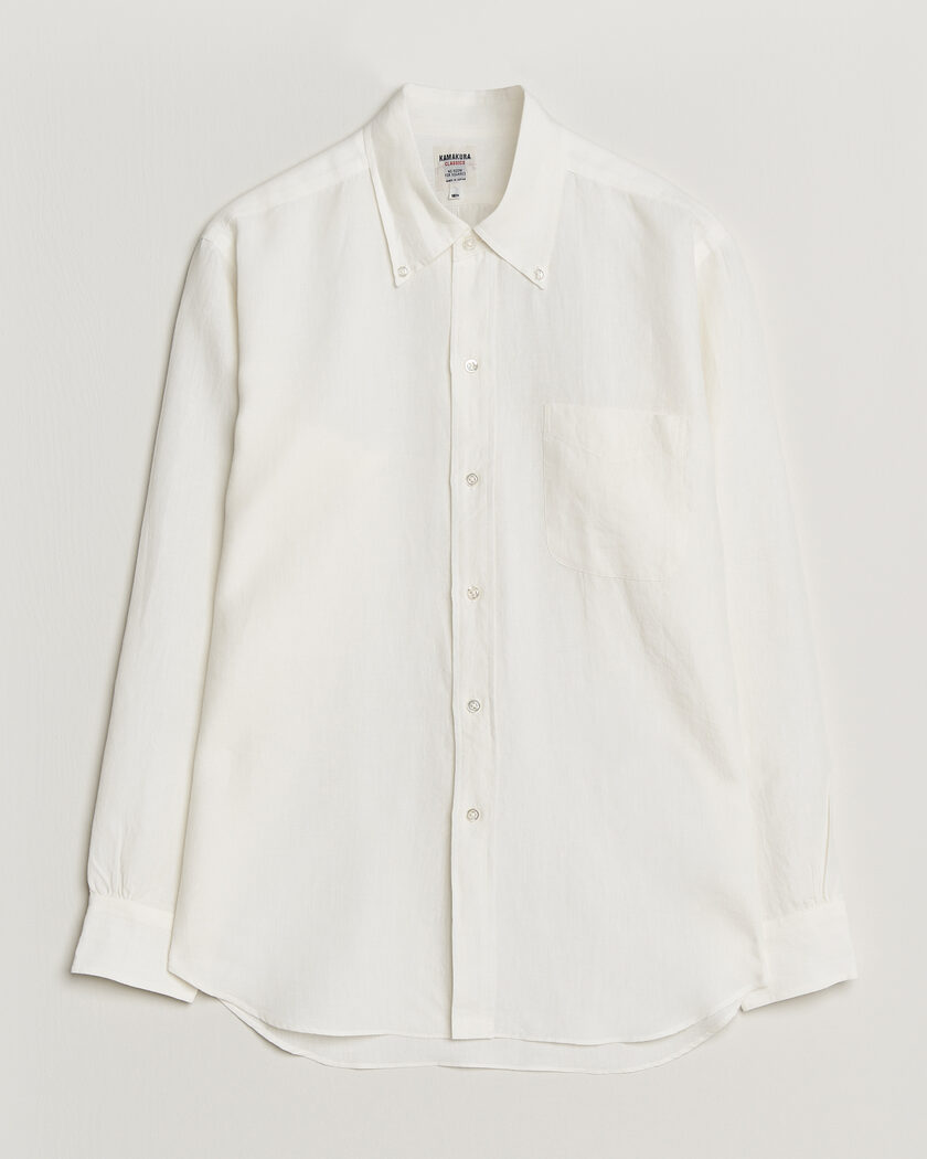 Kamakura Shirts Linen Ametora Shirt White – Weiß