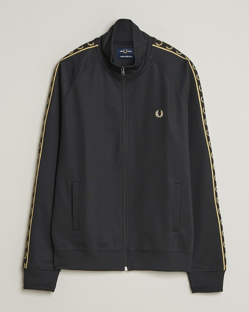 Fred Perry Taped Track Jacket Black – Schwarz
