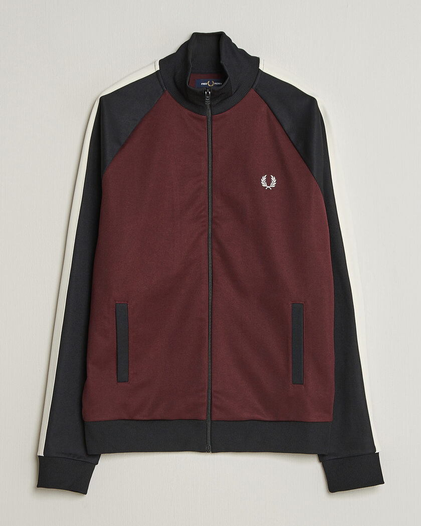 Fred Perry Contrast Sleeve Track Jacket Oxblood – Mehrfarbig