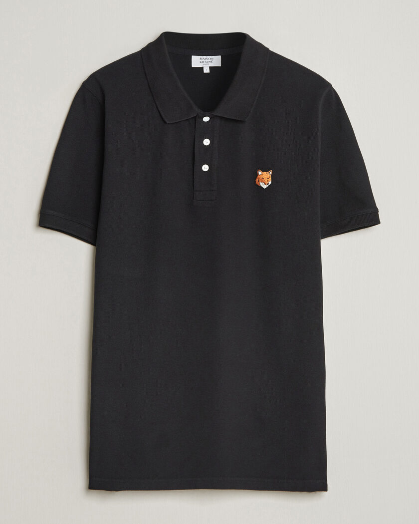 Maison Kitsuné Fox Head Polo Black – Schwarz
