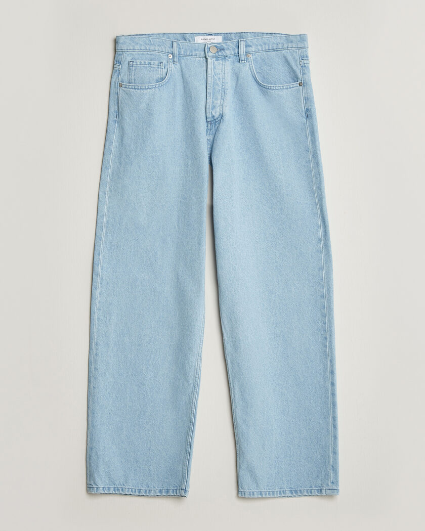 Maison Kitsuné Wide Fit Jeans Light Washed Indigo – Blau