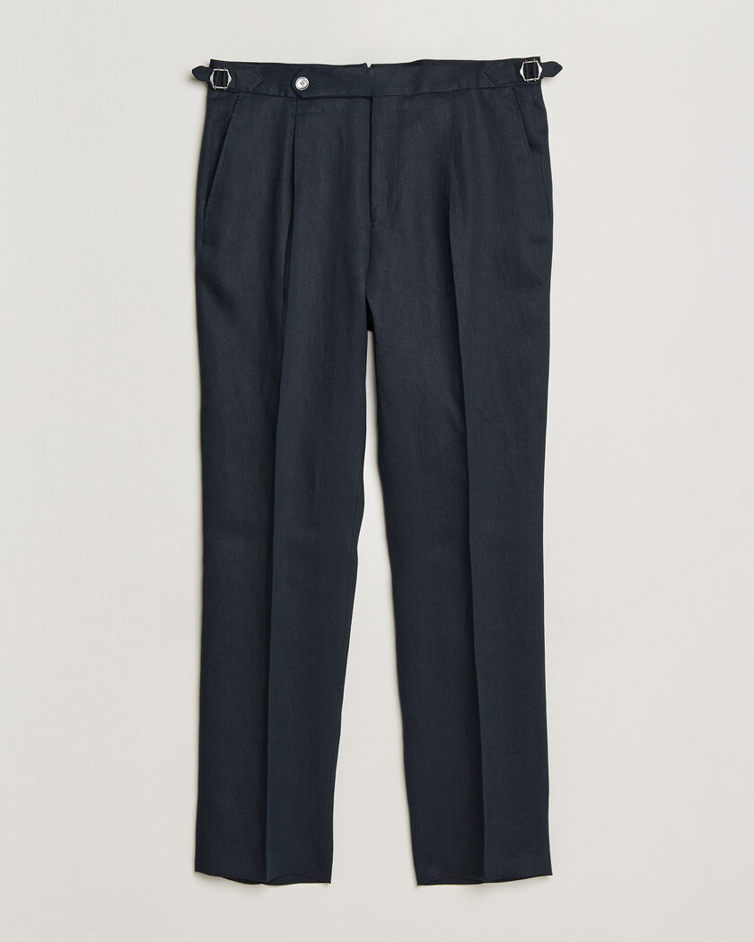 BOSS BLACK Perino Linen Suit Trousers Dark Blue – Blau