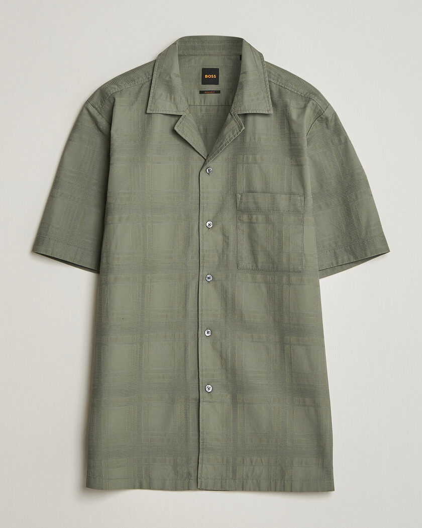 BOSS ORANGE Rayer Cotton Resort Shirt Open Grey – Grau