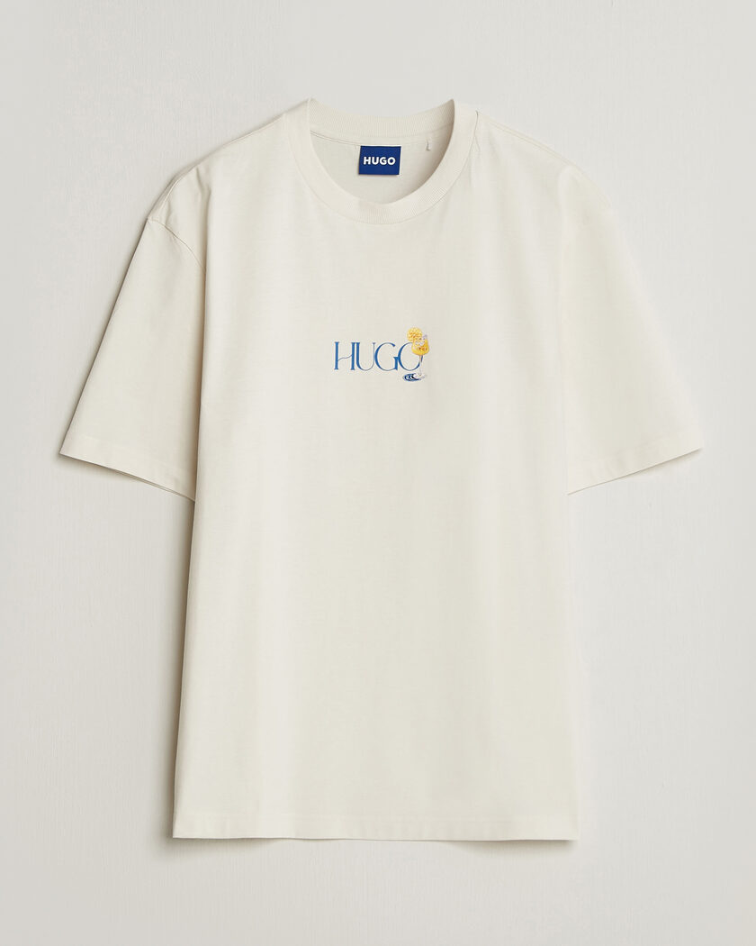HUGO Nulaxo Printed Crew Neck T-Shirt Open White – Weiß