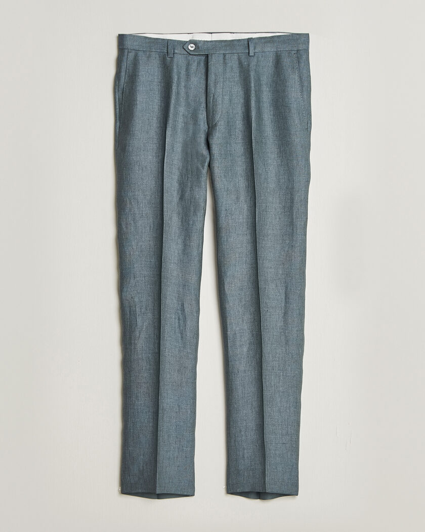 Oscar Jacobson Dandy Linen Trousers Green – Grün