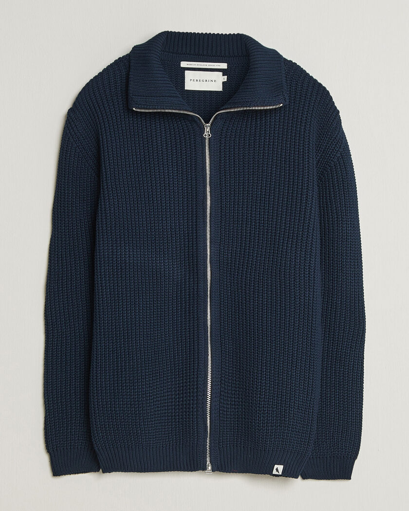 Peregrine River Cotton Zip Cardigan Navy – Blau
