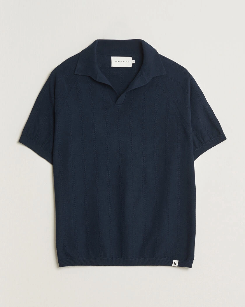 Peregrine Alma Cotton Structure Polo Navy – Blau