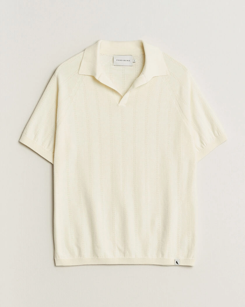Peregrine Alma Cotton Structure Polo White – Weiß