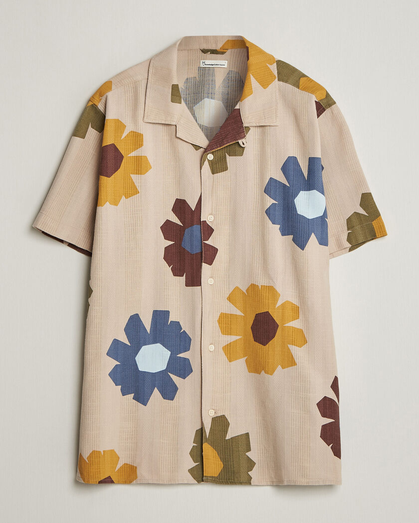 KnowledgeCotton Apparel Relaxed Printed Cotton Short Sleeve Shirt Multi – Mehrfarbig