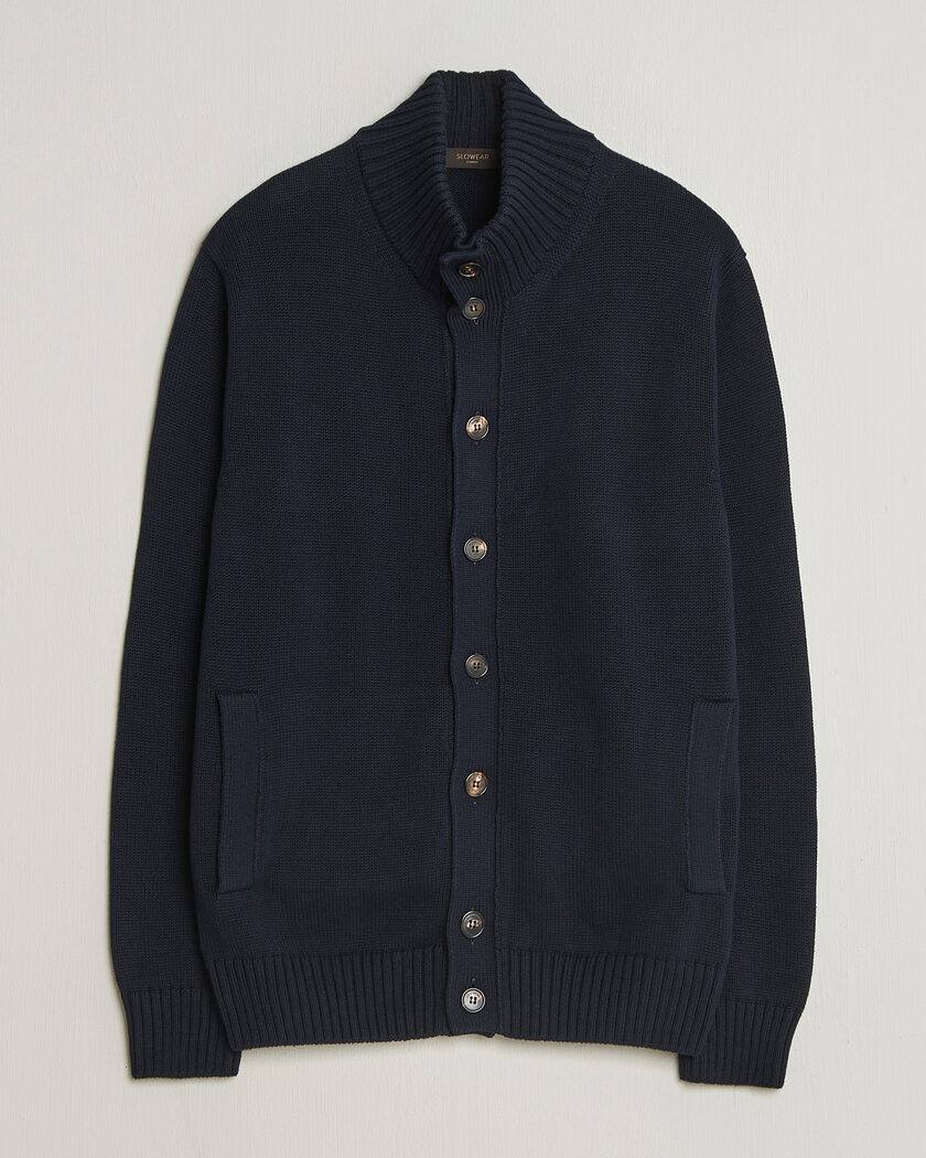 Zanone Soft Cotton Chioto Cardigan Navy – Blau