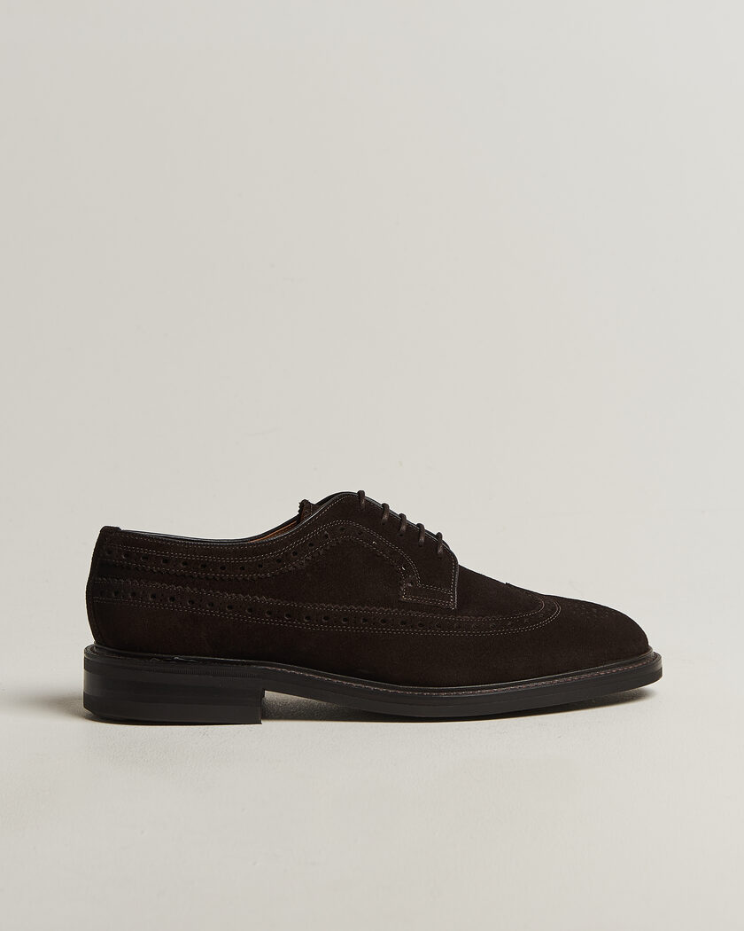 Loake 1880 Sovereign Longwing Suede Derby Dark Brown – Braun