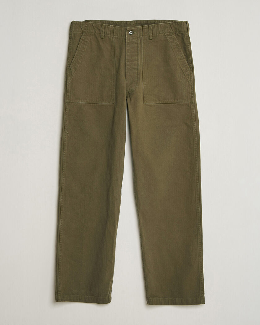 orSlow Vintage Fit Herringbone Fatigue Pants Army Green – Grün