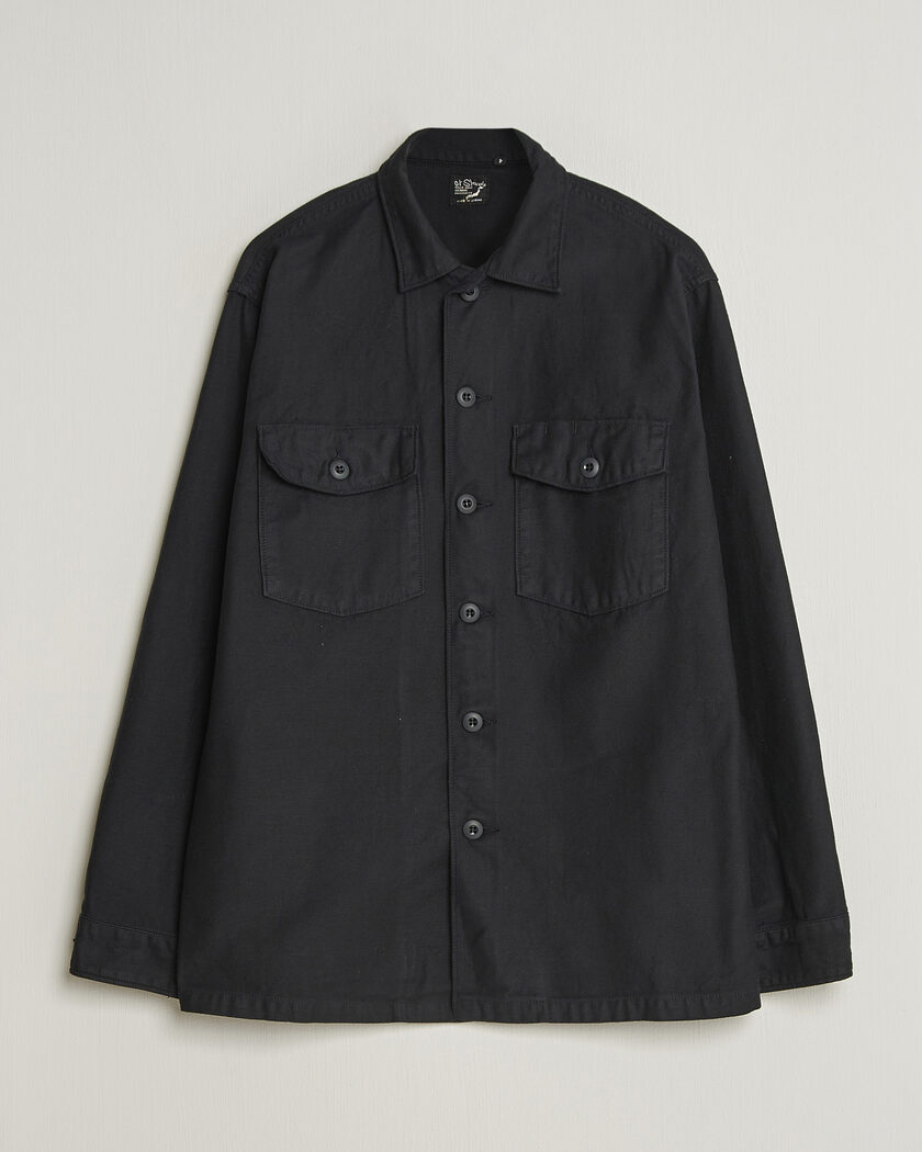 orSlow Cotton Sateen US Army Overshirt Black – Schwarz