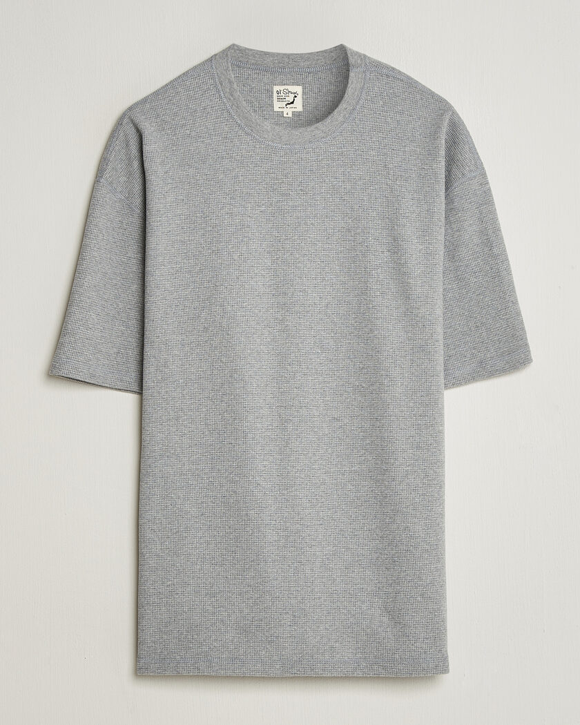 orSlow Waffle Cotton T-Shirt Heather Gray – Grau