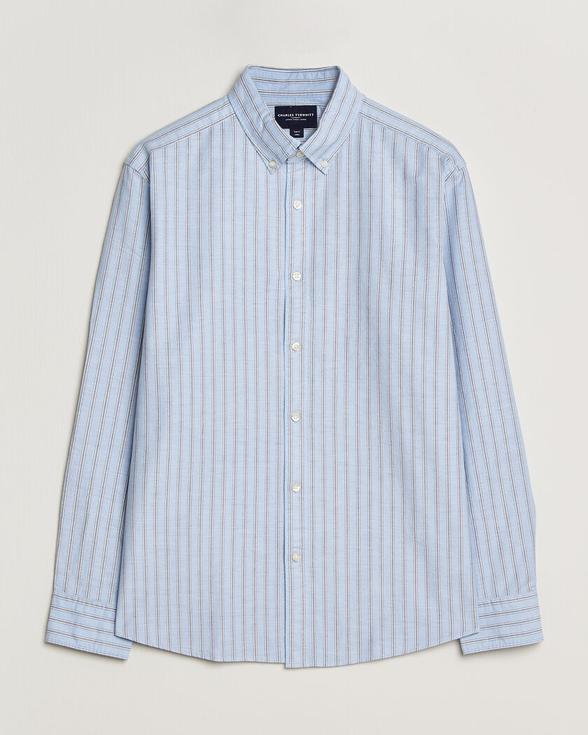 Charles Tyrwhitt Button Down Stretch Oxford Shirt Blue – Blau