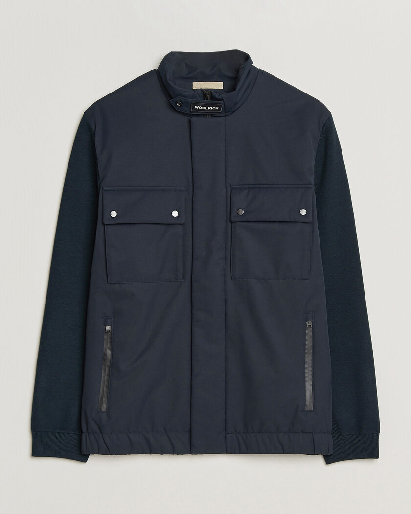 Woolrich Two Layers Hybrid Jacket Melton Blue – Blau