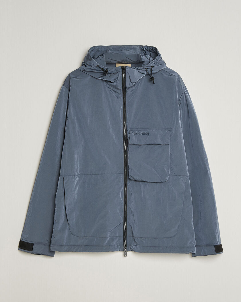 Woolrich Shiny Nylon Hooded Jacket Grisaille – Grau