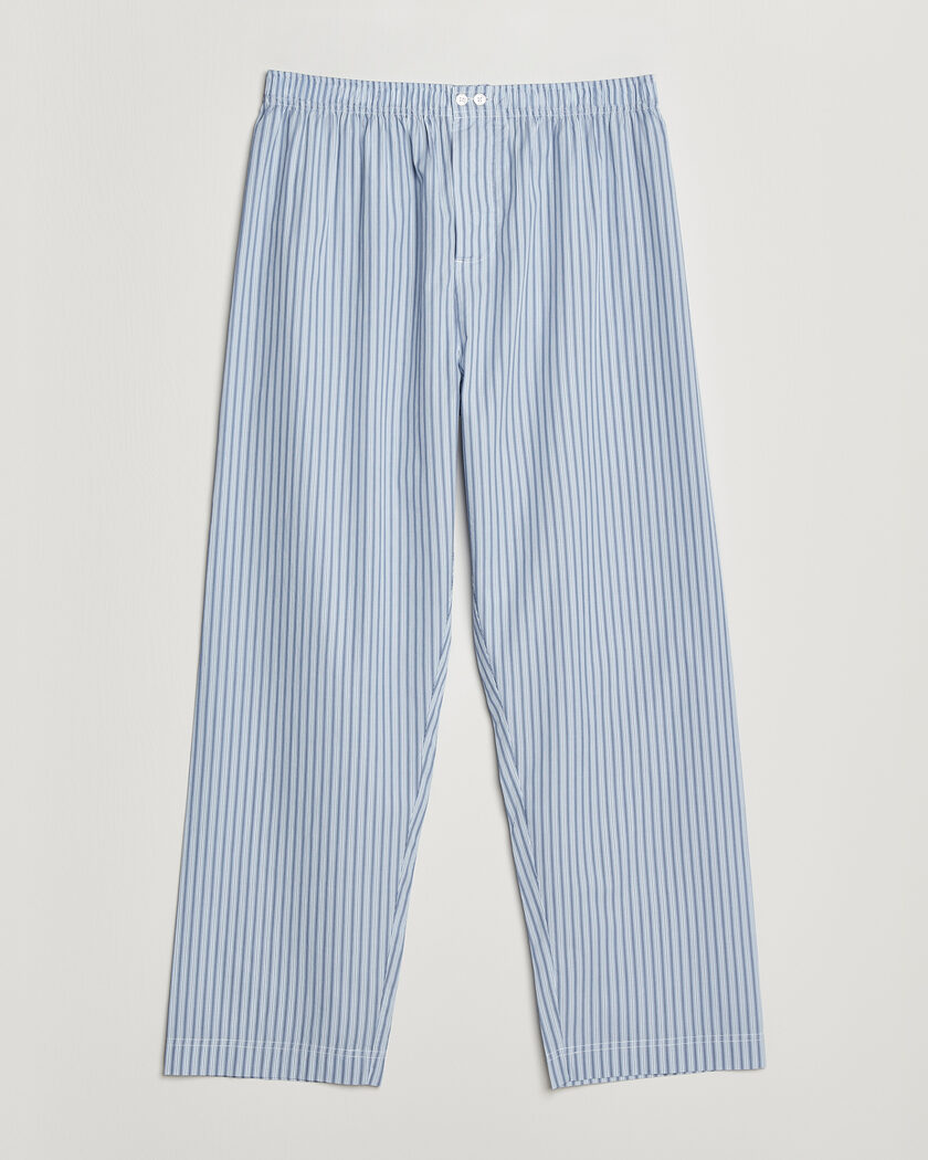 Tekla Fine Twill Pyjama Pants Cooper Stripes – Blau