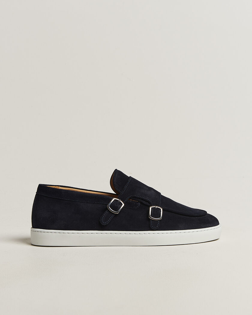 Fliteless Suede Monk Strap Sneaker Loafer Navy – Blau