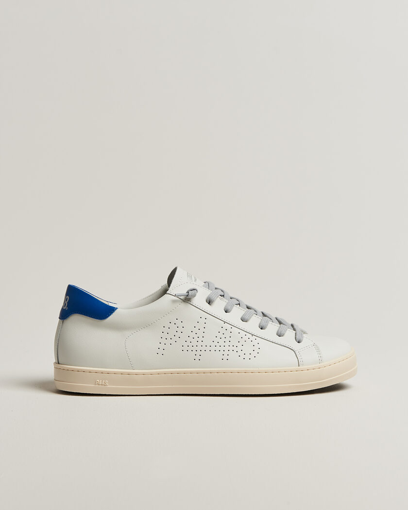 P448 John Leather Sneaker White/Blue – Weiß