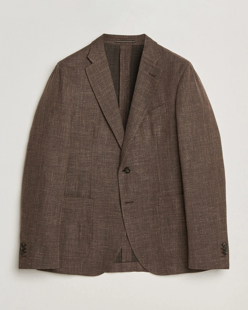Incotex Structured Cotton Blazer Dark Brown – Braun