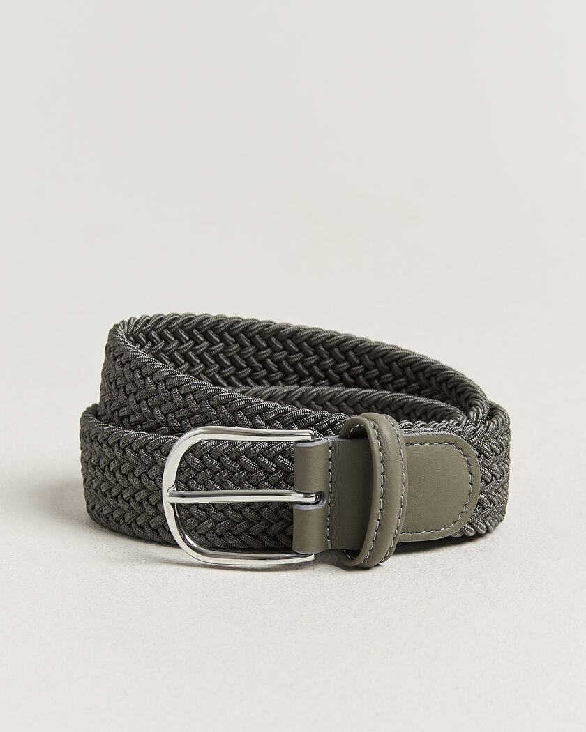 Anderson's Stretch Woven 3,5cm Belt Grey – Grau