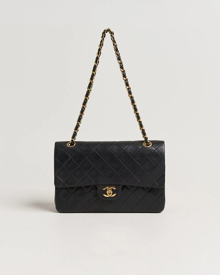Chanel Pre-Owned Classic Medium Double Flap Bag Lambskin Black – Schwarz