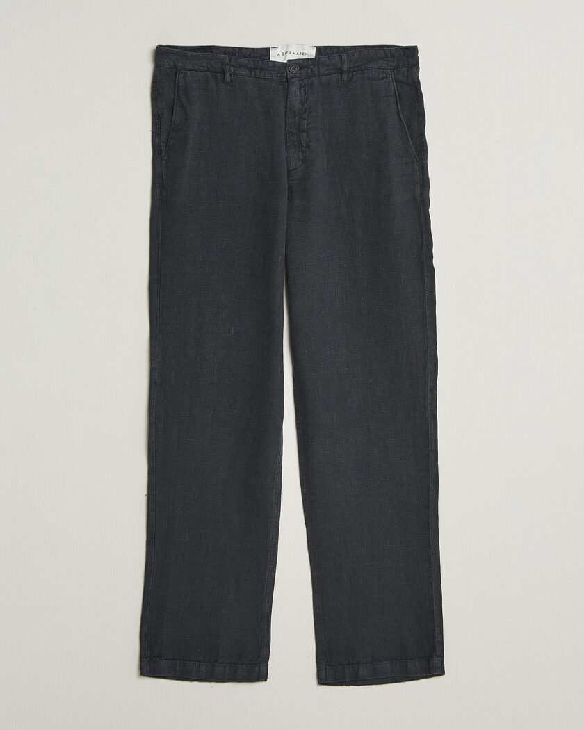 A Day's March Redwood Linen Trousers Black – Schwarz