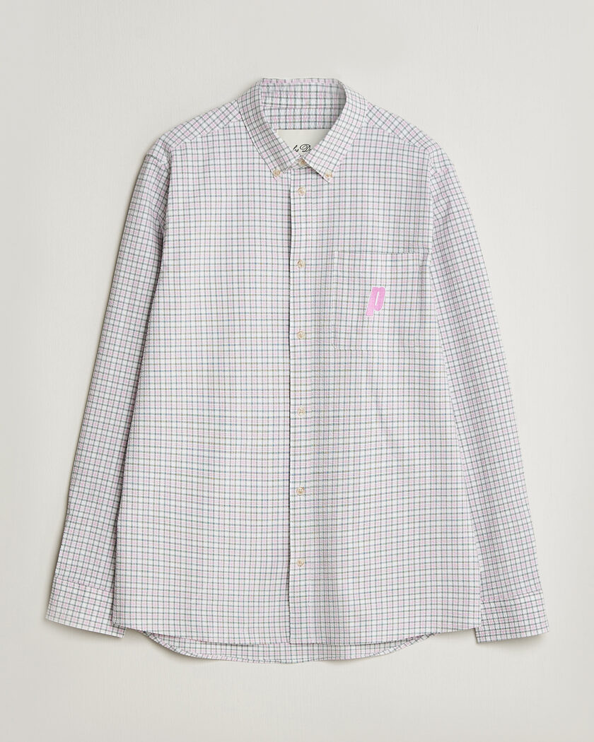 LES DEUX Prince Seersucker Check Shirt Ivory – Rosa