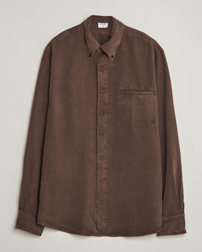 Filippa K Zack Lyocell Shirt Dark Chocolate – Braun