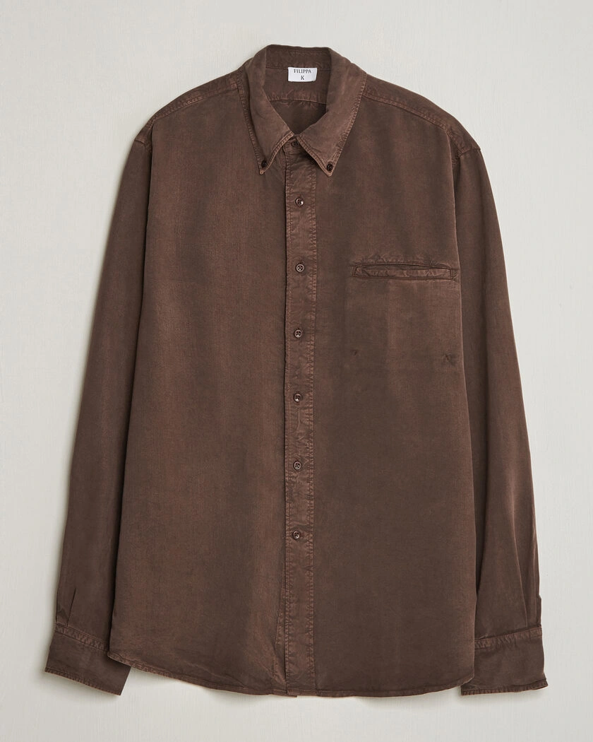 Filippa K Zack Lyocell Shirt Dark Chocolate – Braun