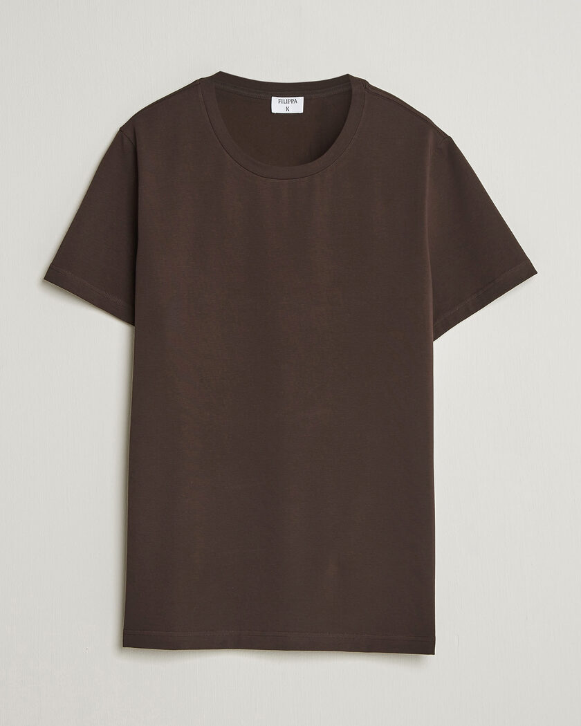Filippa K Soft Lycra T-Shirt Dark Chocolate – Braun