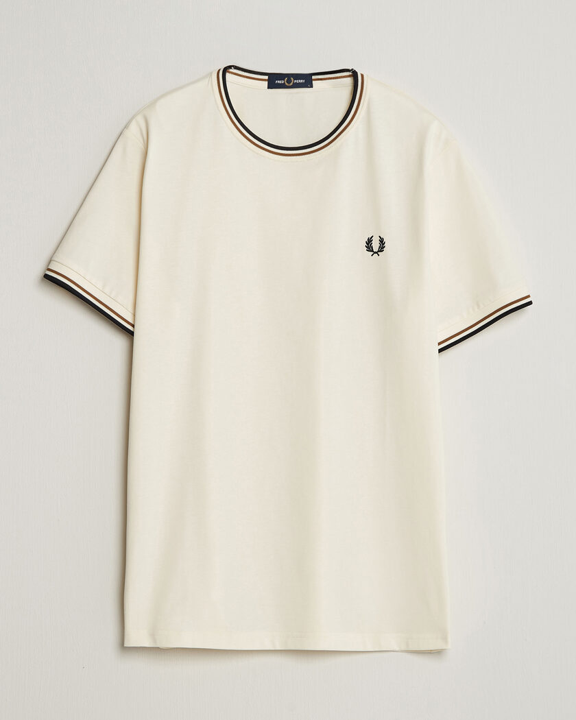 Fred Perry Twin Tipped T-Shirt Ecru – Weiß