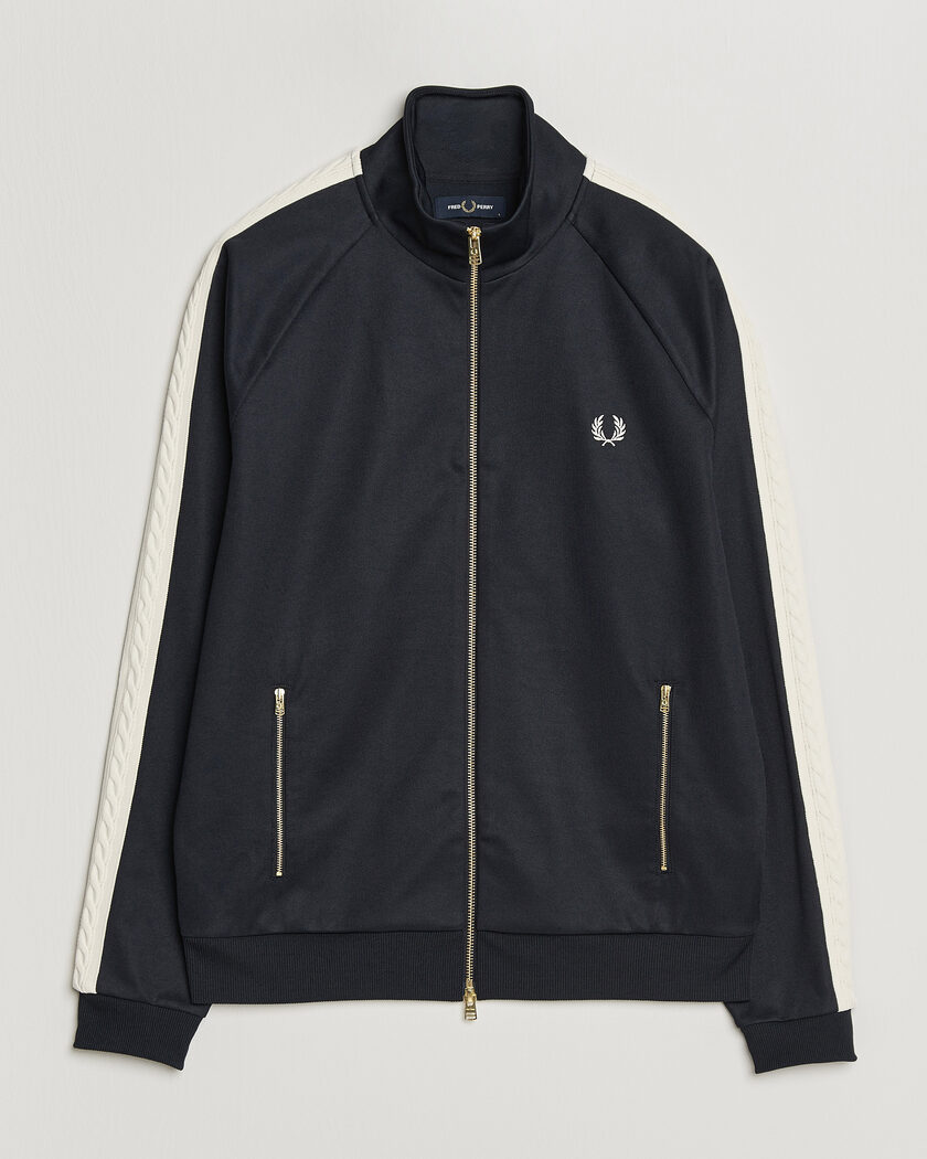 Fred Perry Cable Taped Track Jacket Navy – Blau