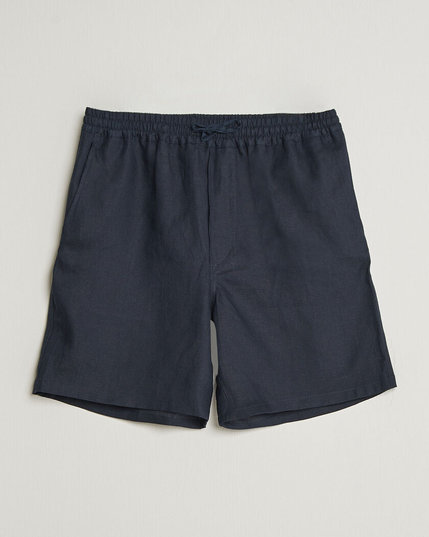 J.Lindeberg Joff Linen Drawstring Shorts Navy – Blau