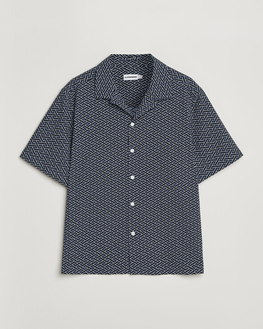 J.Lindeberg Donso Geo Printed Resort Shirt Estate Navy – Blau