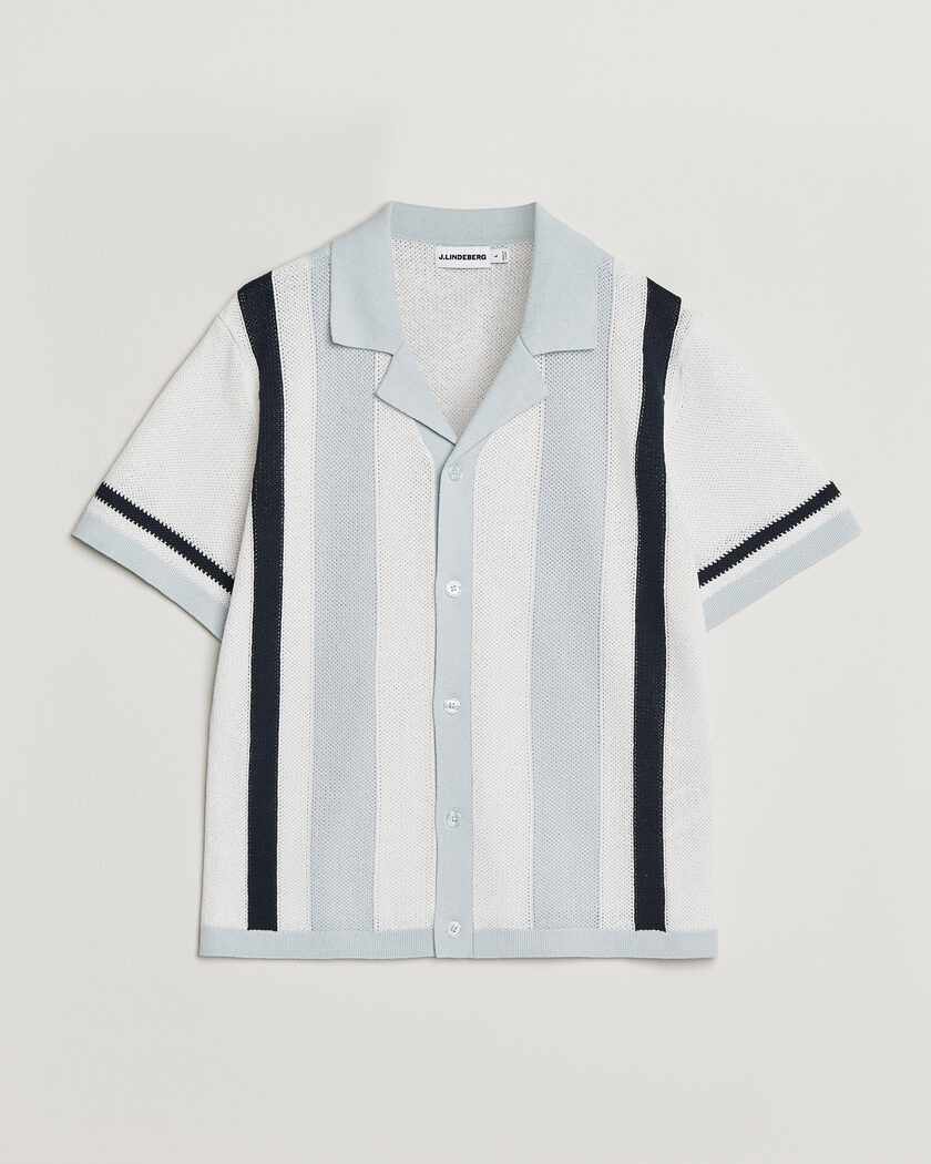J.Lindeberg Remus Knitted Resort Shirt Skywriting – Mehrfarbig