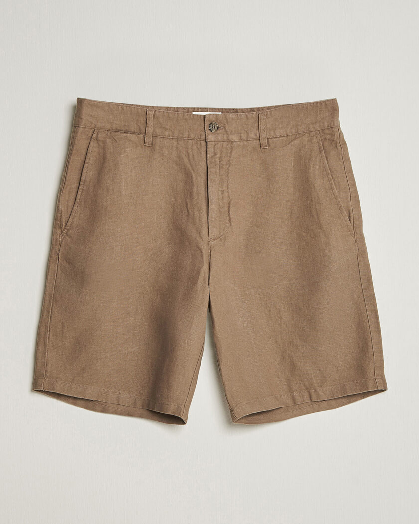NN07 Aden Linen Shorts Clay Mirage – Braun