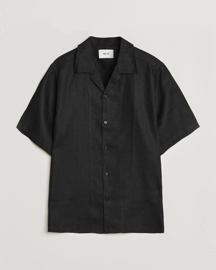 NN07 Julio Linen Resort Shirt Black – Schwarz