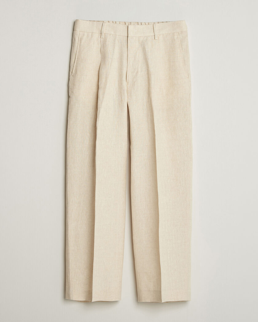 NN07 Kay Relaxed Fit Linen Trousers Oat – Beige