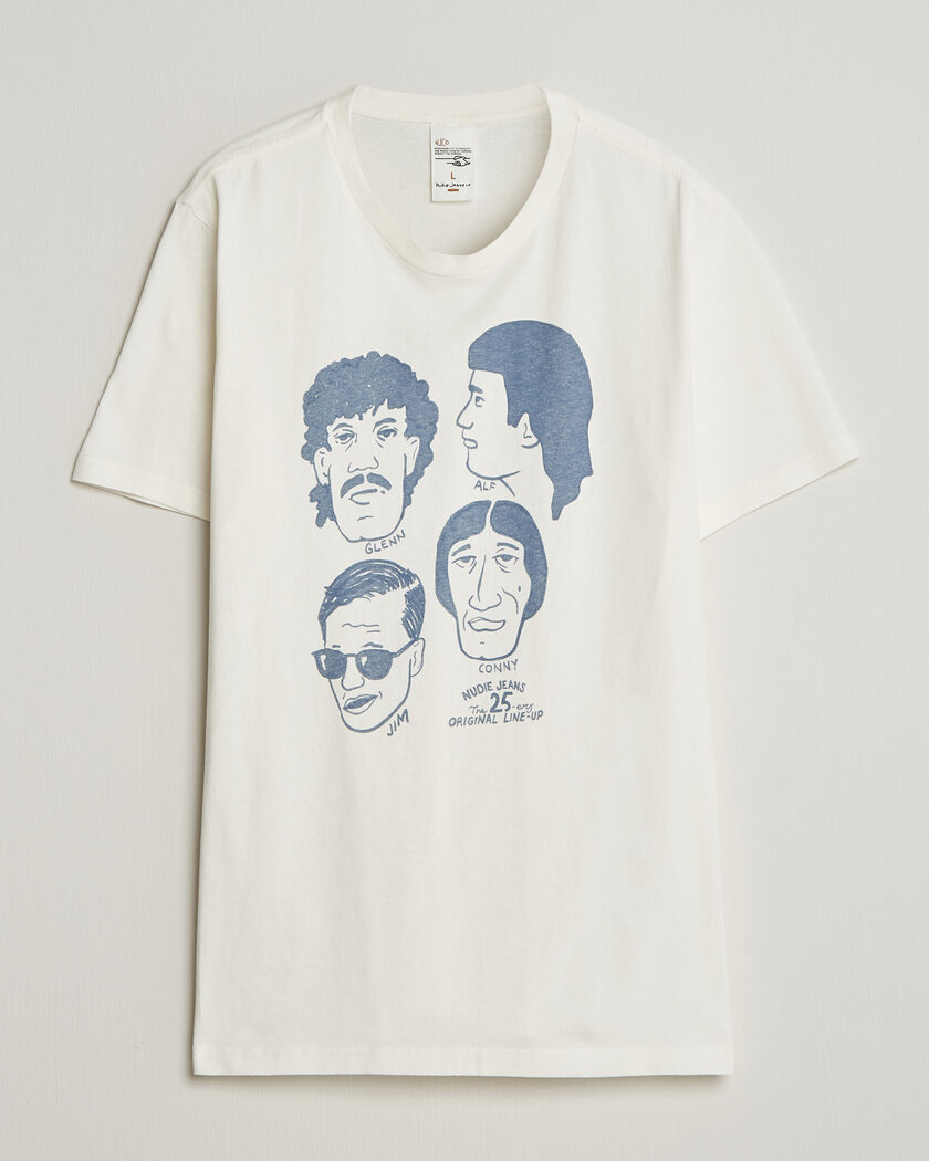 Nudie Jeans Roy Fab Four T-Shirt Chalk White – Weiß
